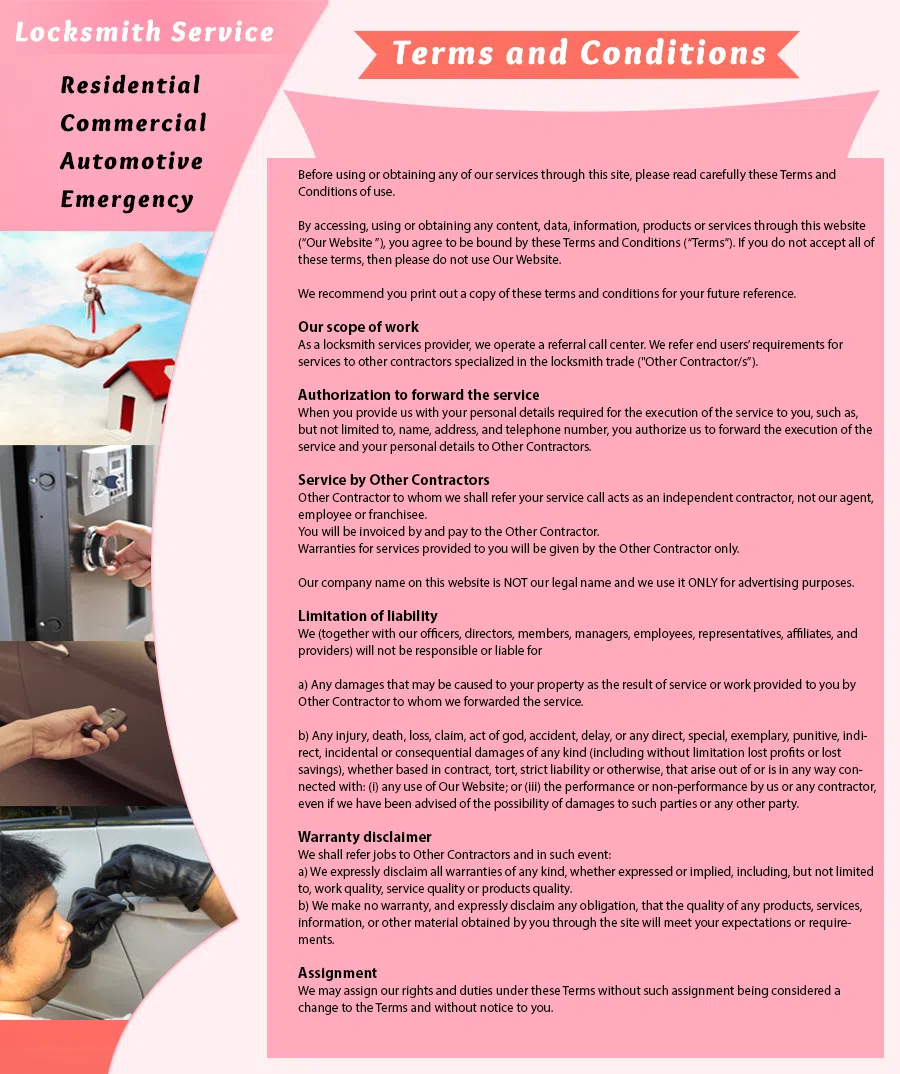 San Antonio Locksmith Store San Antonio, TX 210-780-6528 - TermsAndCondition-1